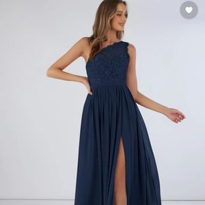 Azazie Demi Navy Bridesmaid Dress